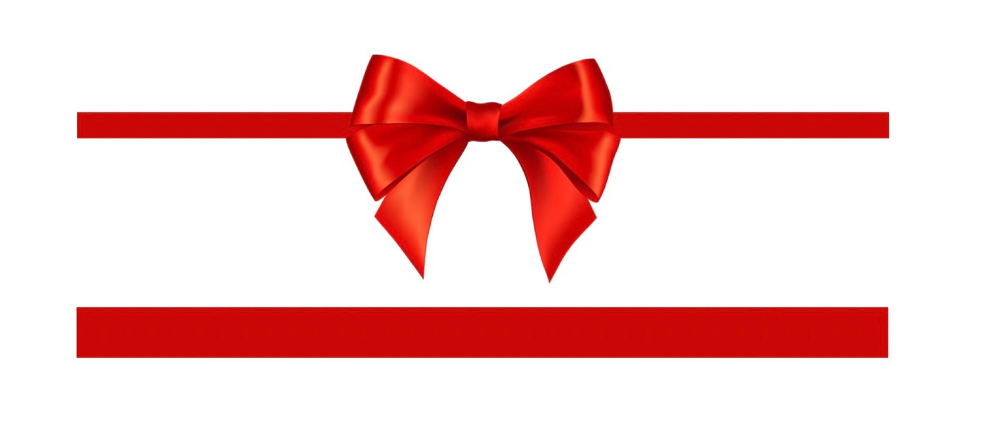 red holiday bow and red holiday ribbon
