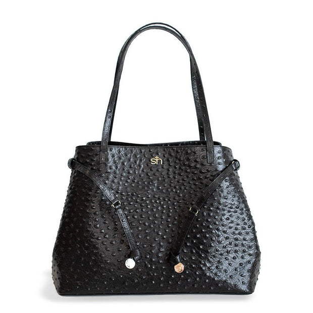 Swatzell + Heilig's Highland Bag in color Black, picture showing the bag in a cinched state