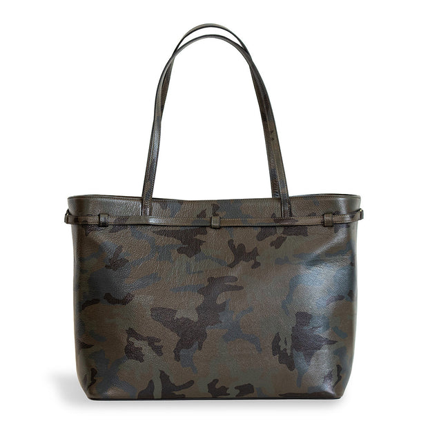 Swatzell + Heilig's Highland Bag in color Camo, picture showing the back of the item