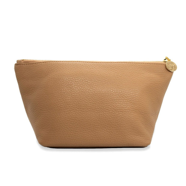 Swatzell + Heilig's Make-Up Bag in color Cappuccino, picture showing the back of the item