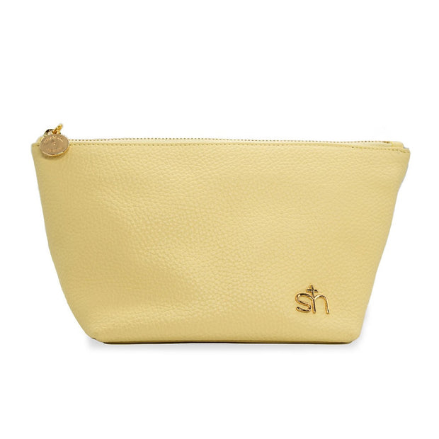 Swatzell + Heilig's Make-Up Bag in color Daffodil, picture showing the front of the item
