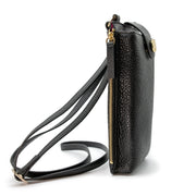 Swatzell + Heilig's Paris Phone Pouch in color Dark Black, picture showing the side of the item