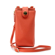 Swatzell + Heilig's Paris Phone Pouch in color Sunny Orange, picture showing the front of the item