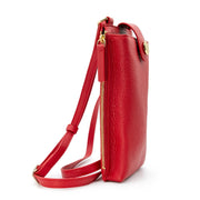 Swatzell + Heilig's Paris Phone Pouch in color Red Poppy, picture showing the side of the item