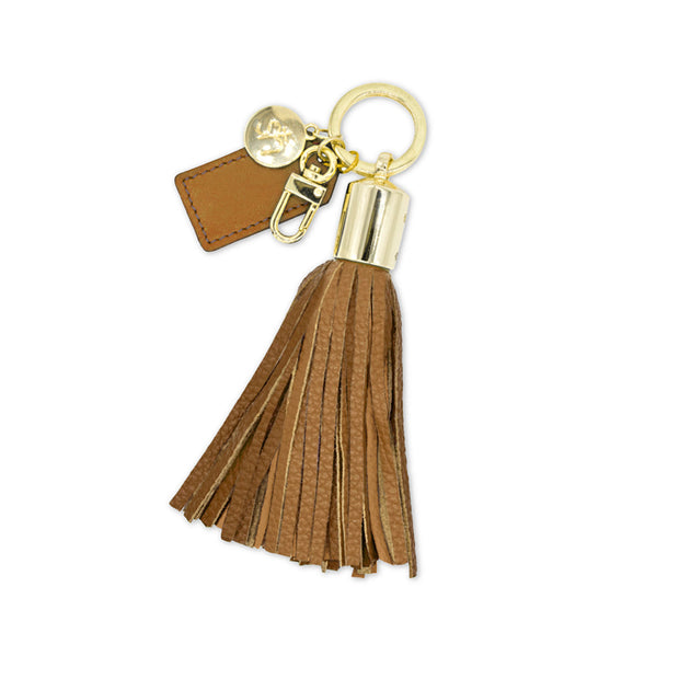 Swatzell + Heilig's Tassel keychain in color Cappuccino