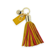 Gold & Red Tassel Keychain