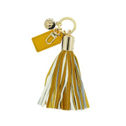 White & Gold Tassel Keychain