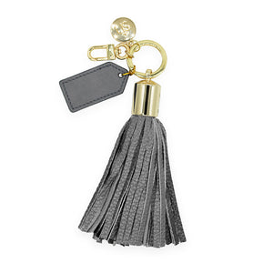 Swatzell + Heilig's Tassel keychain in color gray