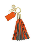 Orange & Gray Tassel Keychain