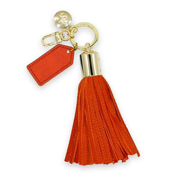 Swatzell + Heilig's Tassel keychain in color Orange