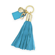 Swatzell + Heilig's Tassel keychain in color Powder Blue
