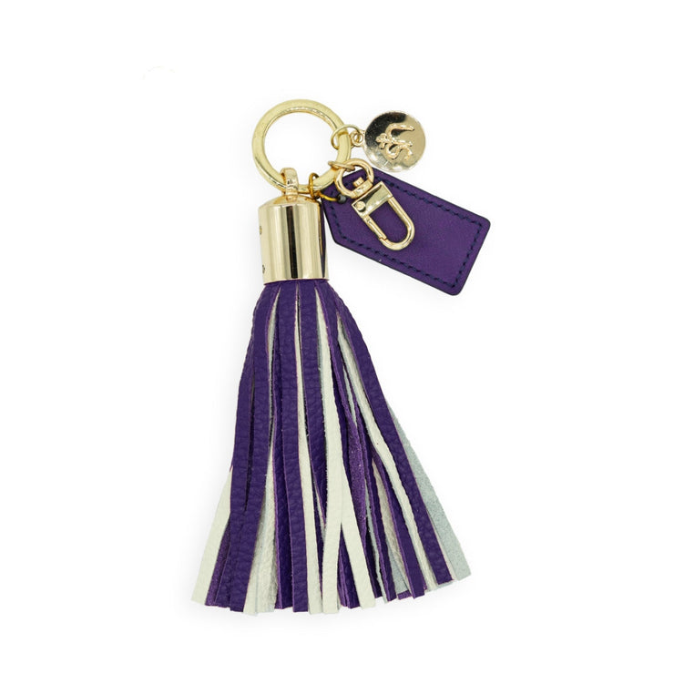 Purple & White Tassel Keychain