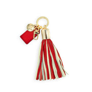 Red & Cream Tassel Keychain