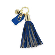 Royal Blue & Gray Tassel Keychain