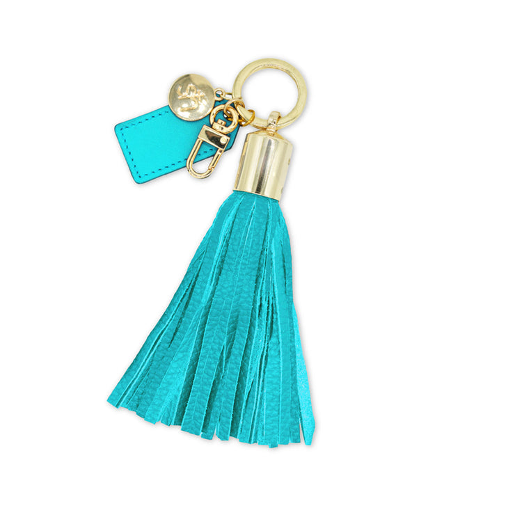 Swatzell + Heilig's Tassel keychain in color Turquoise