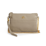 Swatzell + Heilig's Soho Bag in color Taupe, picture showing the front of the item