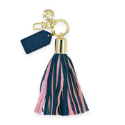 Swatzell + Heilig's Tassel keychain in color Navy and Pink