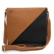Swatzell + Heilig's Seville Bag in color Carbon Black & Caramel, picture showing the front of the item
