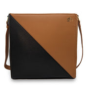 Swatzell + Heilig's Seville Bag in color Carbon Black & Caramel, picture showing the back of the item