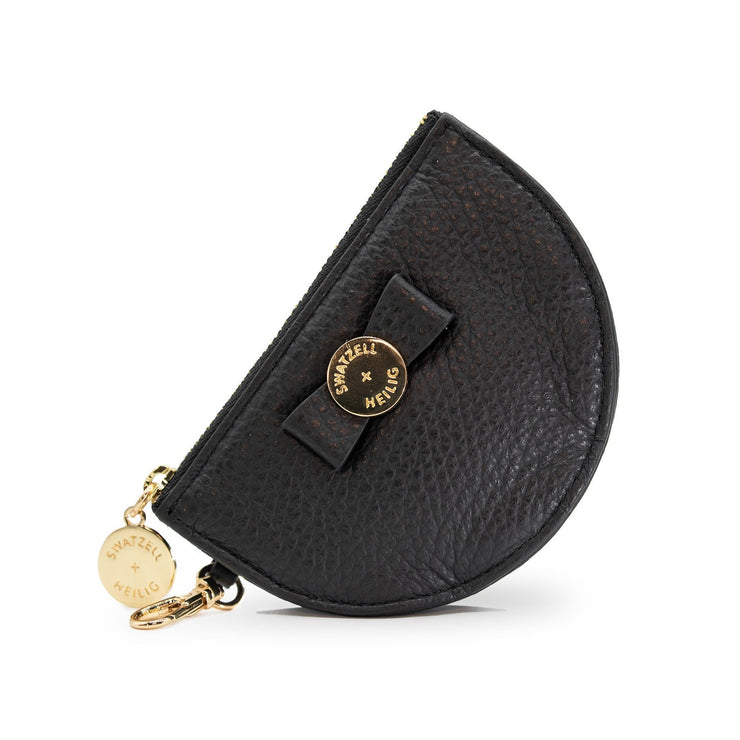 Swatzell + Heilig's Zip Coin Pouch in color Black, picture showing the front of the item