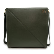 Swatzell + Heilig's Seville Bag in color Loden Olive, picture showing the back of the item