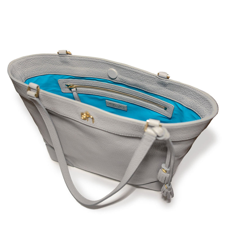 Swatzell + Heilig's Charleston Bag in color Gray, picture showing the top-down view of the item