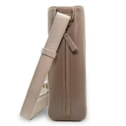 Swatzell + Heilig's Seville Bag in color Pearl & Stone, picture showing the side of the item