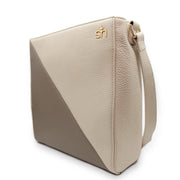Swatzell + Heilig's Seville Bag in color Pearl & Stone, picture showing the right side of the item